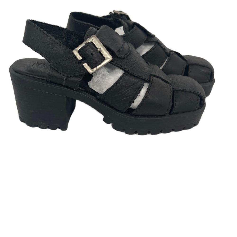 RiverStone Chunky Platform Ankle Strap Closed Sandals NWOT